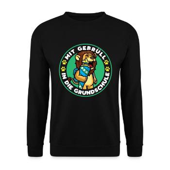 Schoolchild Enrollment Lion - Unisex Sweatshirt - black - Front - Alina (178cm) & Michal (187cm)