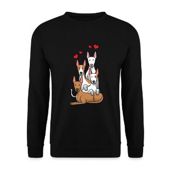 Podenco chiens - Sweat-shirt Unisexe - noir - Devant - Alina (178cm) & Michal (187cm)