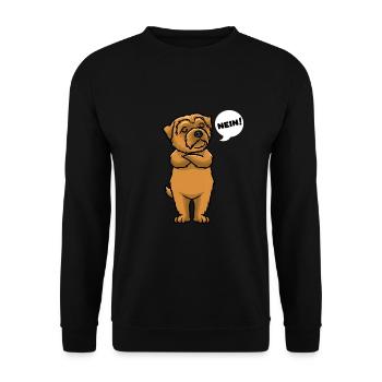 Sturer Norfolk Terrier - Unisex Pullover - Schwarz - Vorne - Alina (178cm) & Michal (187cm)