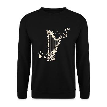 Harfe und Harfenmusik Harfenisten - Unisex Pullover - Schwarz - Vorne - Alina (178cm) & Michal (187cm)