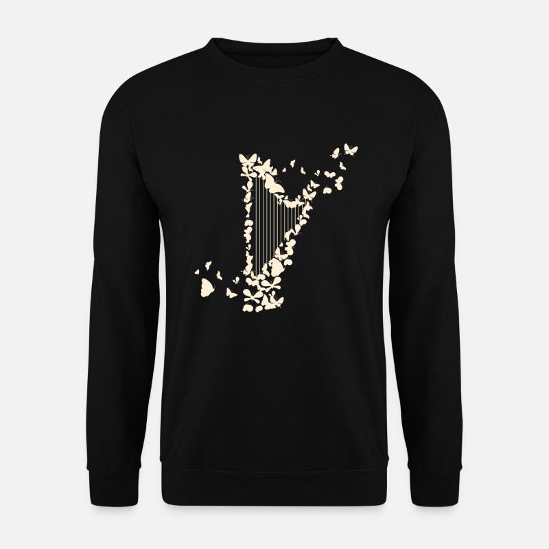 Harfe und Harfenmusik Harfenisten - Unisex Pullover - Schwarz