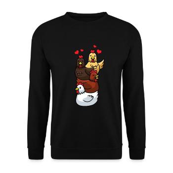 Chicken Chicken Farm Gift Funny Chicken - Unisex Sweatshirt - black - Front - Alina (178cm) & Michal (187cm)