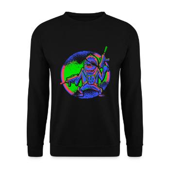 Laser Tag Squad Laser Tag Sloth - Unisex Sweatshirt - black - Front - Alina (178cm) & Michal (187cm)