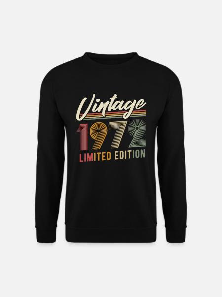 Jahrgang 1972 Vintage Retro Geburtstag Geschenk - Unisex Pullover - Schwarz