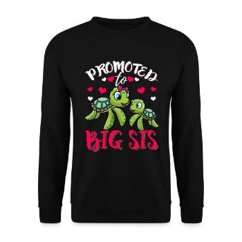 Ich werde große Schwester Geschenk Schwangerschaft - Unisex Pullover - Schwarz - Vorne - Alina (178cm) & Michal (187cm)