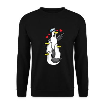 Sâteuse mouette méditerranée Mouette Oiseaux mouettes Mer du Nord - Sweat-shirt Unisexe - noir - Devant - Alina (178cm) & Michal (187cm)