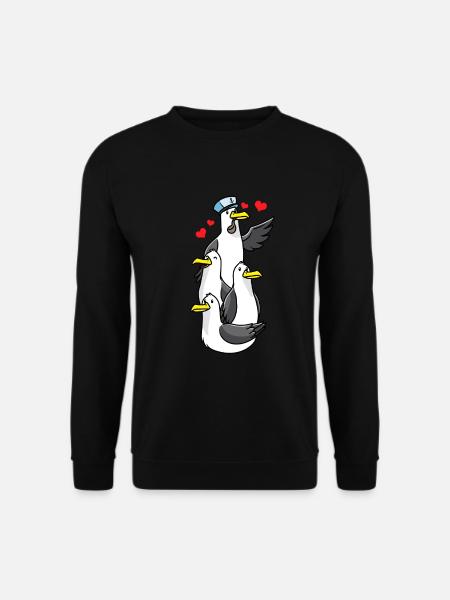 Sture Möwe Mittelmeermöwe Möwenvögel Nordsee - Unisex Pullover - Schwarz