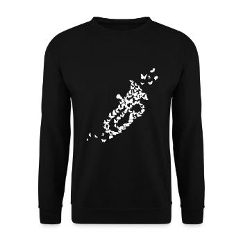 A tuba instrument with butterflies tuba player - Unisex Sweatshirt - black - Front - Alina (178cm) & Michal (187cm)