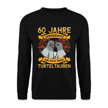 Diamantene Hochzeit 60 Jahre Verheiratet - Unisex Pullover - Schwarz - Vorne - Alina (178cm) & Michal (187cm)