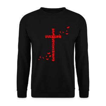 Jesus Christians Christianity Butterflies Cross - Unisex Sweatshirt - black - Front - Alina (178cm) & Michal (187cm)