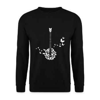 Banjo instrument with butterflies - Unisex Sweatshirt - black - Front - Alina (178cm) & Michal (187cm)
