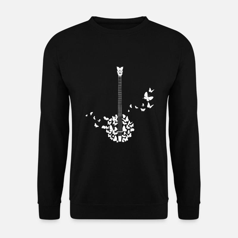 Banjo Instrument Mit Schmetterlingen - Unisex Pullover - Schwarz