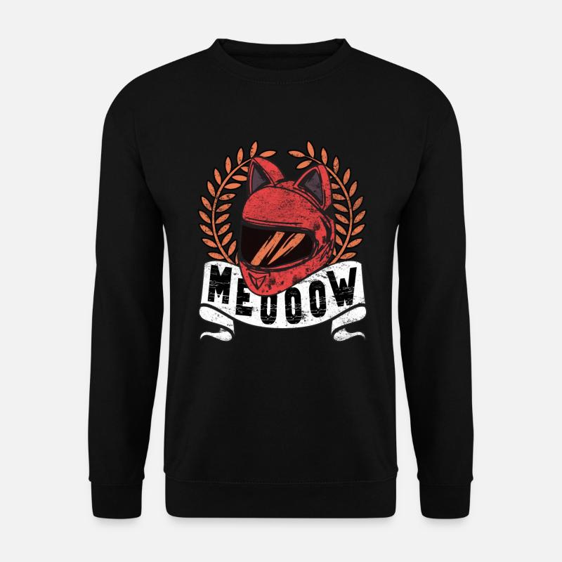 Lady Biker Mottorad Helm Katzen - Unisex Pullover - Schwarz