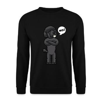 Cão de Água Português Portuguese Water Dog - Unisex Sweatshirt - black - Front - Alina (178cm) & Michal (187cm)