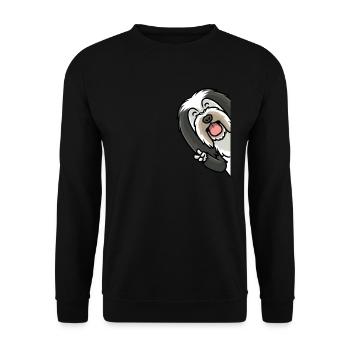 Bearded Collie chien - Sweat-shirt Unisexe - noir - Devant - Alina (178cm) & Michal (187cm)