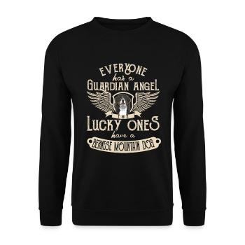 Berner Sennenhund Hund - Unisex Pullover - Schwarz - Vorne - Alina (178cm) & Michal (187cm)