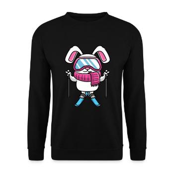 Skihaserl Ski Fahren Skiurlaub Skifahrerin - Sweat-shirt Unisexe - noir - Devant - Alina (178cm) & Michal (187cm)