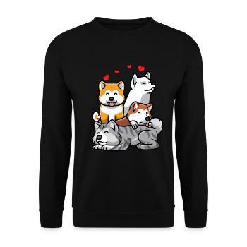Akita Inu - Unisex Sweatshirt - black - Front - Alina (178cm) & Michal (187cm)