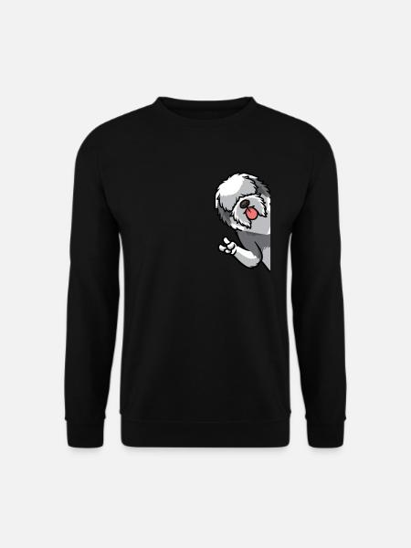 Old English Sheepdog Chien Bobtail - Sweat-shirt Unisexe - noir