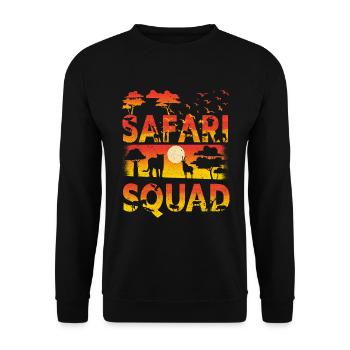 Safari Squad Zoo African Animals - Unisex Sweatshirt - black - Front - Alina (178cm) & Michal (187cm)