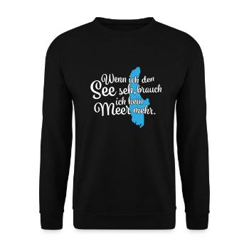 Wenn ich den See seh Ammersee - Unisex Pullover - Schwarz - Vorne - Alina (178cm) & Michal (187cm)