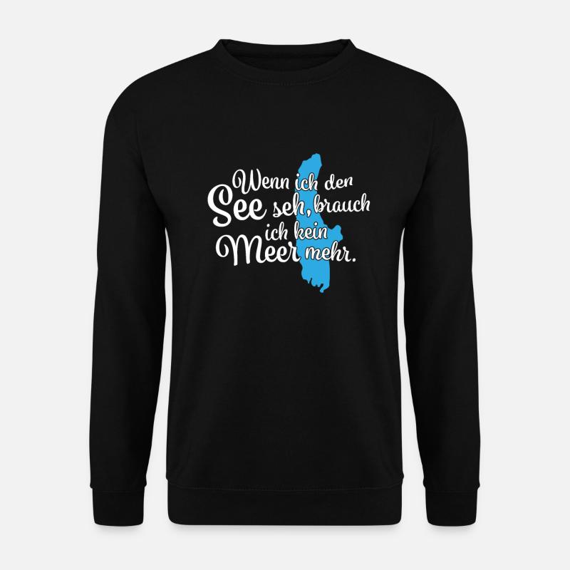 Wenn ich den See seh Ammersee - Unisex Pullover - Schwarz