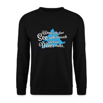 Wenn ich den See seh Walchensee - Unisex Pullover - Schwarz - Vorne - Alina (178cm) & Michal (187cm)