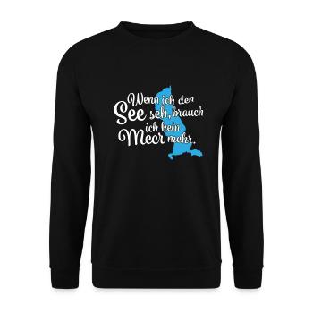 Wenn ich den See seh Tegernsee - Unisex Pullover - Schwarz - Vorne - Alina (178cm) & Michal (187cm)