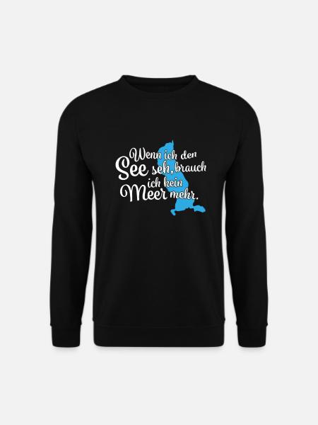 Wenn ich den See seh Tegernsee - Unisex Pullover - Schwarz