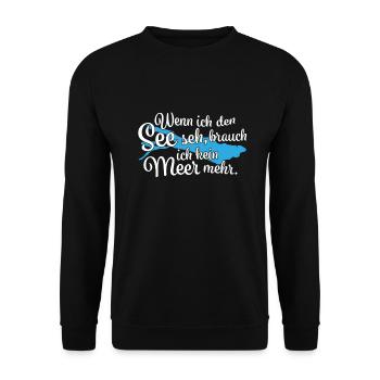 Wenn ich den See seh Bodensee - Unisex Pullover - Schwarz - Vorne - Alina (178cm) & Michal (187cm)
