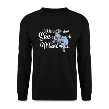Wenn ich den See seh Müritz - Unisex Pullover - Schwarz - Vorne - Alina (178cm) & Michal (187cm)