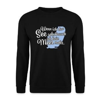 Wenn ich den See seh Berzdorfer See - Unisex Pullover - Schwarz - Vorne - Alina (178cm) & Michal (187cm)