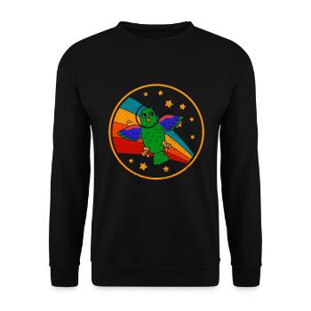 Perroquet noble dans l’espace - Sweat-shirt Unisexe - noir - Devant - Alina (178cm) & Michal (187cm)