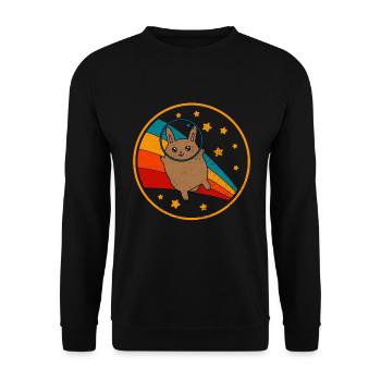 Flemish Giant Rabbit In Space - Unisex Sweatshirt - black - Front - Alina (178cm) & Michal (187cm)