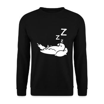 Sleeping Parrot Pillow - Unisex Sweatshirt - black - Front - Alina (178cm) & Michal (187cm)