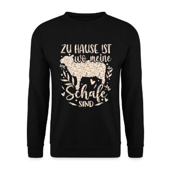 Sheep Sheep Sheep Shepherdess - Unisex Sweatshirt - black - Front - Alina (178cm) & Michal (187cm)