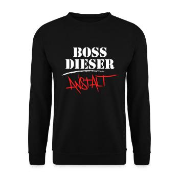 Anstaltsleitung Chef Chefin Vorgesetzter Geschenk - Unisex Pullover - Schwarz - Vorne - Alina (178cm) & Michal (187cm)