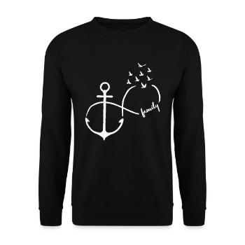 Infinie Famille oiseaux volants Ancre - Sweat-shirt Unisexe - noir - Devant - Alina (178cm) & Michal (187cm)