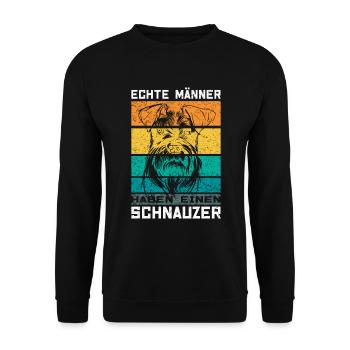 Zwergschnauzer Miniature Schnauzer Männer Hund - Unisex Pullover - Schwarz - Vorne - Alina (178cm) & Michal (187cm)