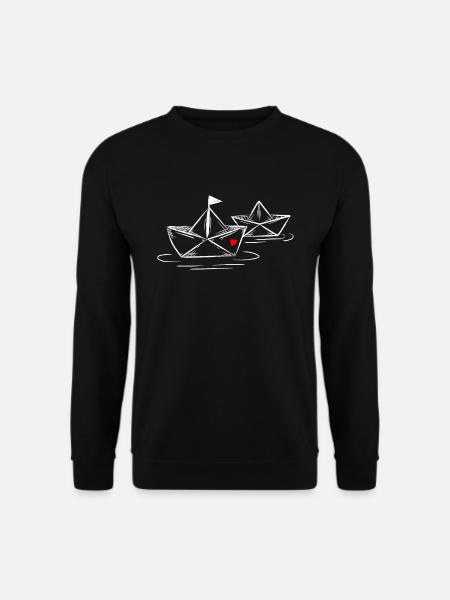 Papierschiff Meer Papierboot Papierschiffchen - Unisex Pullover - Schwarz