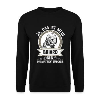 Briard Besitzer Hund Nicht Streicheln - Unisex Pullover - Schwarz - Vorne - Alina (178cm) & Michal (187cm)