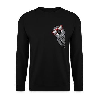 Graupapagei Papagei - Unisex Pullover - Schwarz - Vorne - Alina (178cm) & Michal (187cm)