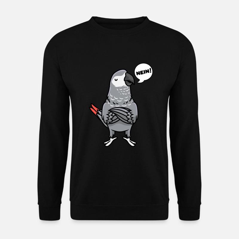 Sturer Graupapagei Papagei - Unisex Pullover - Schwarz