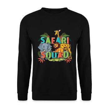 Safari Squad Zoo African Animals - Unisex Sweatshirt - black - Front - Alina (178cm) & Michal (187cm)