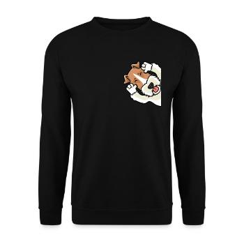 Foxterrier Drahthaar Ätsch Bätsch - Unisex Pullover - Schwarz - Vorne - Alina (178cm) & Michal (187cm)