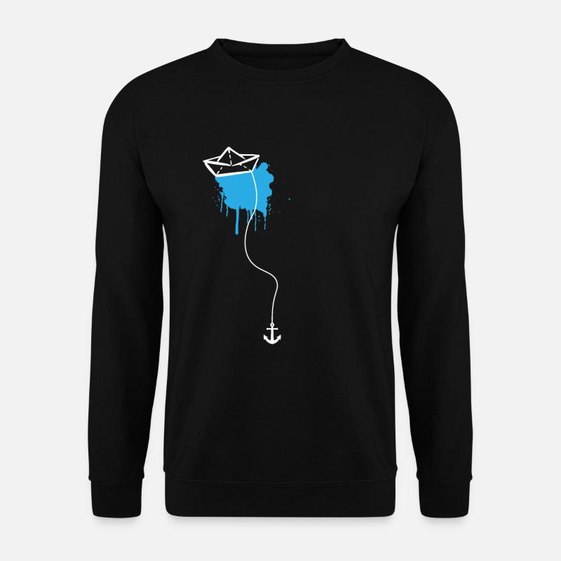 Papierschiff Meer Papierboot Papierschiffchen - Unisex Pullover - Schwarz