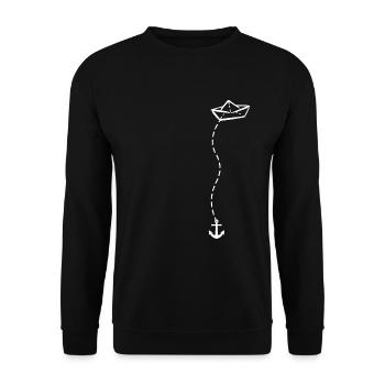 Paper Ship Sea Paper Boat Paper Boat - Unisex Sweatshirt - black - Front - Alina (178cm) & Michal (187cm)