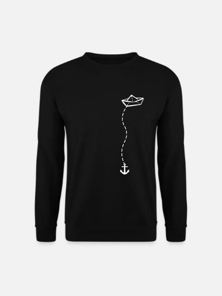 Papierschiff Meer Papierboot Papierschiffchen - Unisex Pullover - Schwarz