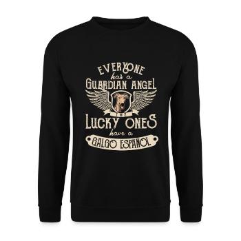 Galgo Espanol Chien Ange Gardien Sort - Sweat-shirt Unisexe - noir - Devant - Alina (178cm) & Michal (187cm)