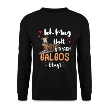 Galgo Espanol - Unisex Pullover - Schwarz - Vorne - Alina (178cm) & Michal (187cm)